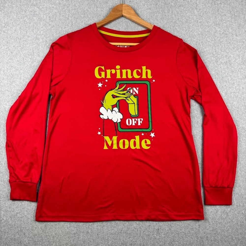 Dr. Seuss Shirt Kids M Red Grinch Mode ON OFF Long Sleeve LZ45100SA